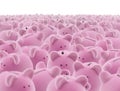 Large group of piggy banks