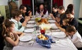 Large Thanksgiving Dinner Turkey Family Prayer