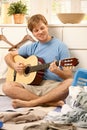 Lazy Guy Playing Guitar