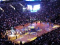 Light show goes on during Golden State Warriors intro to game as