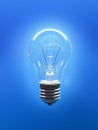 Lightbulb On Blue Background