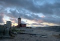 Lighthouse, Blue Cloudy Sky.