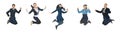Line Of Business People Jumping