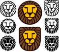 Lion Heads - Set Of Eight