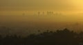 Los Angeles and smog at sunrise