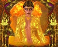 Lust for orange a doomed queen maybe one of henry the eighths was sent to the gallows at dawn in her resplendent gown of gold some Stock Photos