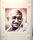 Mahatma Gandhi commemorated in Indian Stamp Stock Image