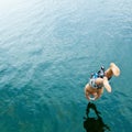 Man Diving Into Lake