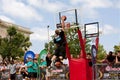 Man Elevates Above Rim In Outdoor Street Slam Dunk Contest