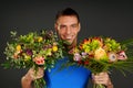 Man With Two Flowers