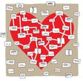 Map of the heart finding a person in his something that draws us in person what do we pay attention to conversation bulletin board Royalty Free Stock Image
