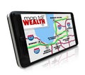 Map to Wealth Navigation GPS Smart Phone Find Income Money Earni