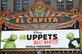 Marquee announcing Muppets Most Wanted