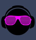 Men Dj In Headphone. Vector Pr...