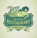 Mermaid Seafood Restautant Label