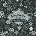 Merry Christmas Banner On Seamless Snowflakes Background