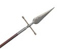 Metal lance or spear head with shaft isolated.