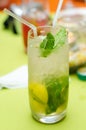 Mojito drink cocktail with fresh mint Royalty Free Stock Photos