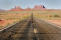 Straight desert highway road