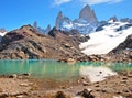 Mountain landscape with Mt Fitz Roy and Laguna de Los Tres in Los Glaciares National Park, Patagonia, Argentina, South America