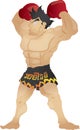 Muay thai the power character cartoon and illustration Royalty Free Stock Photo