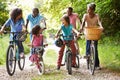 Multi Generation African American Family On Cycle Ride