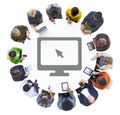 Multiethnic People Using Digit...