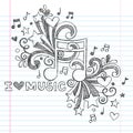 Music Notes Sketchy Doodle Vec...