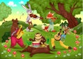 Musicians Animals In The Wood.