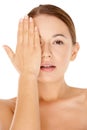 Naked Woman Concealing One Eye