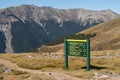 Narrow footpath with board in Nelson Lakes