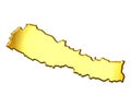 Nepal 3d Golden Map