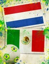 Netherlands vs Mexico football concept