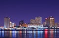 New Orleans skyline reflected in Mississippi River