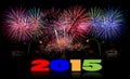 New year 2015 Firework Celebration Background