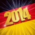 New year 2014 golden figures over shining German flag