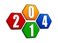 New year 2014 on pied hexagons