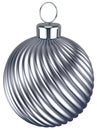 New Years Eve bauble Christmas ball silver chrome decoration