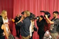 NEW YORK, NY - NOVEMBER 13: Model Toni Garrn giving away interviews backstage at the 2013 Victoria's Secret Fashion Show
