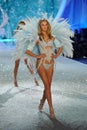NEW YORK, NY - NOVEMBER 13: Model Toni Garrn walks the runway at the 2013 Victoria's Secret Fashion Show