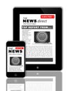 News on tablet and phone