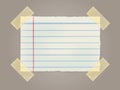 Note papers with a sticky tape stuck to the wall vector file eps Stock Images