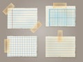 Note papers with a sticky tape stuck to the wall vector file eps Royalty Free Stock Photography