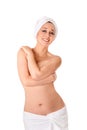 Nude Female In Towels At Spa O...