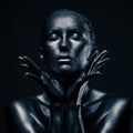 Nude Woman Like Statue In Liqu...