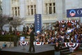 Obama giving a speech from a stage