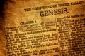 Old Antique Holy Bible Book Genesis Chapter Text