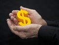 Old Hands With Dollar Symbol