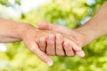 Old People Hands Holding Toget...