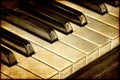 Old piano keys